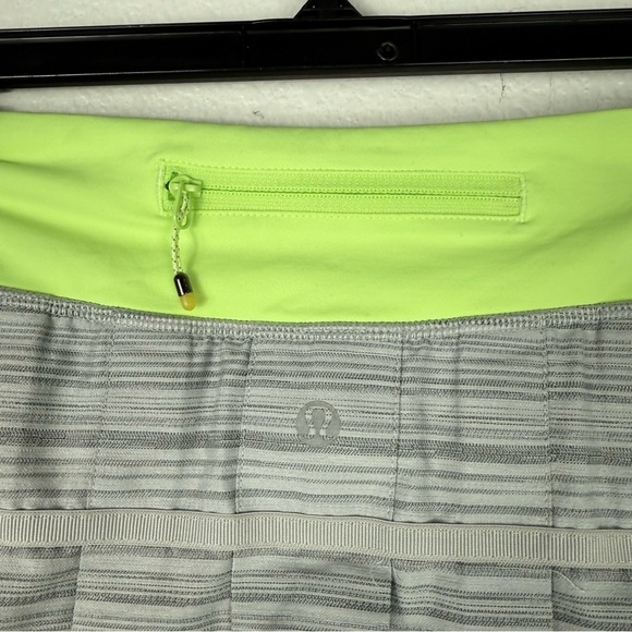 Lululemon Women's Pacesetter Lime Green & Grey Active Skirt size 6 - Picture 4 of 6